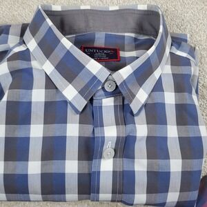 UNTUCKit Altamura WF Men's Button Up Shirt Large Long Sleeve Blue Plaid